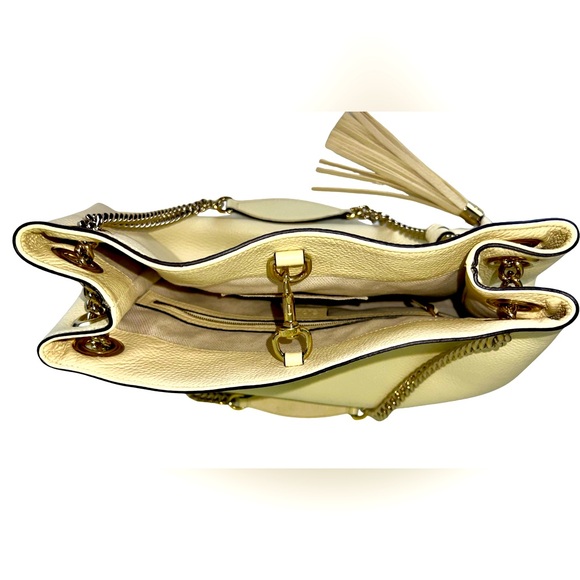 GUCCI MEDIUM SOHO CHAIN SHOULDER BAG IN LIGHT IVORY - Picture 8 of 12